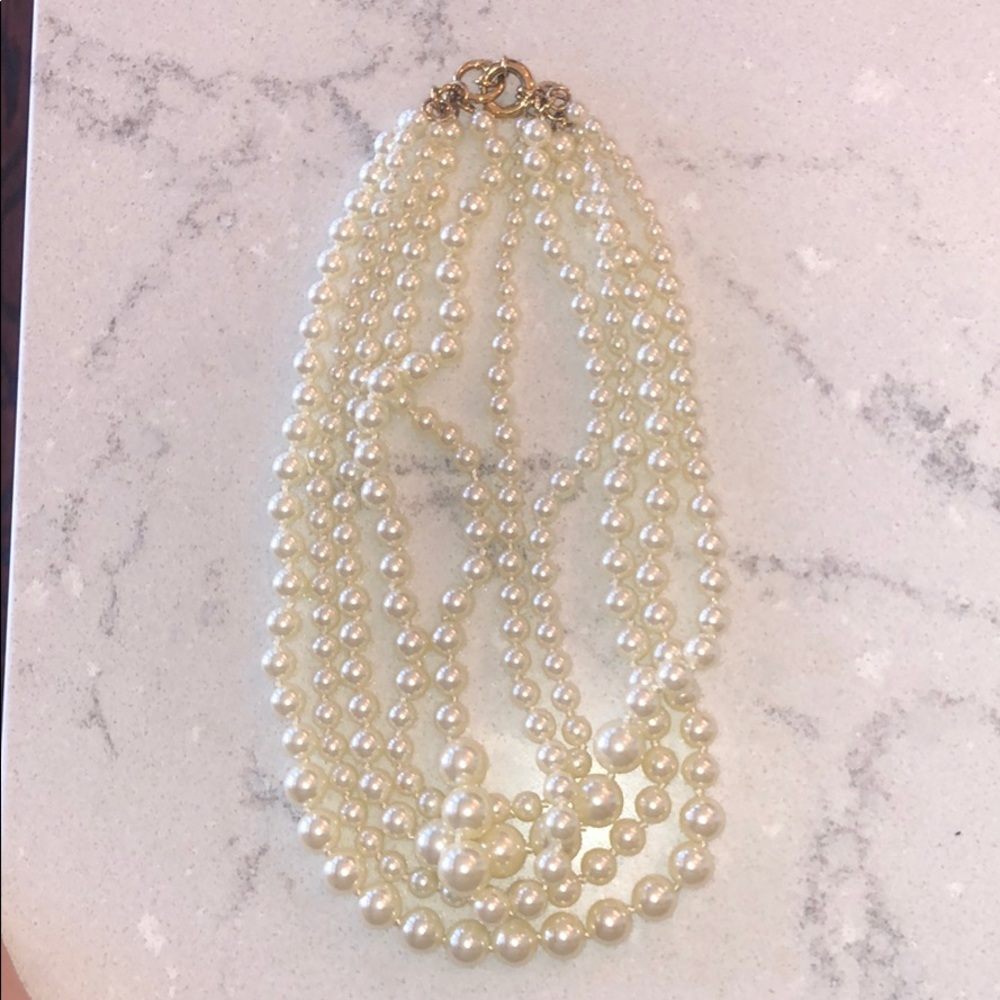 Stacked pearl statement necklace